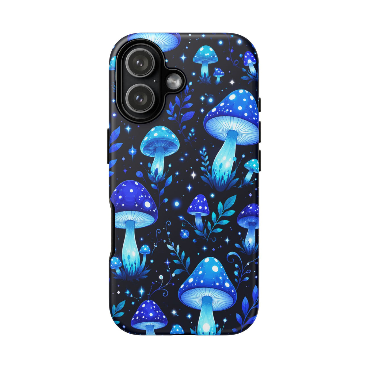 Blue Glowing Mushrooms Phone Case — Psychedelic Fungi Tough Case