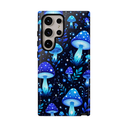 Blue Glowing Mushrooms Phone Case — Psychedelic Fungi Tough Case