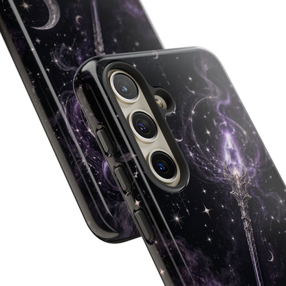 Celestial Magic Wand Phone Case — Mystic Moon & Stars Galaxy Tough Case