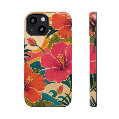 Tropical Floral Tough Phone Case — Sunset Vibes  Protective Cover