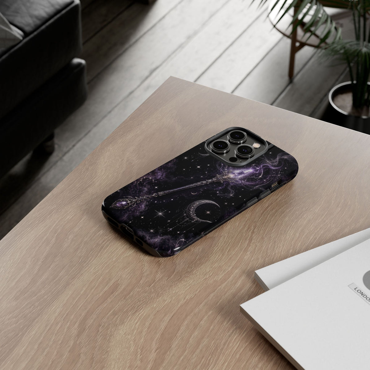 Celestial Magic Wand Phone Case — Mystic Moon & Stars Galaxy Tough Case