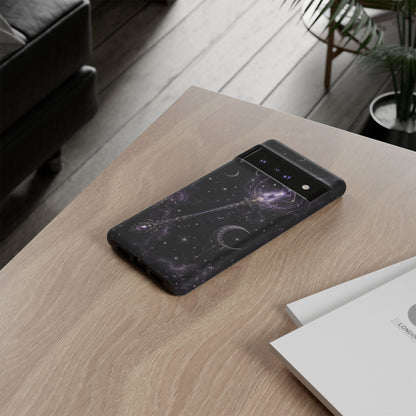 Celestial Magic Wand Phone Case — Mystic Moon & Stars Galaxy Tough Case