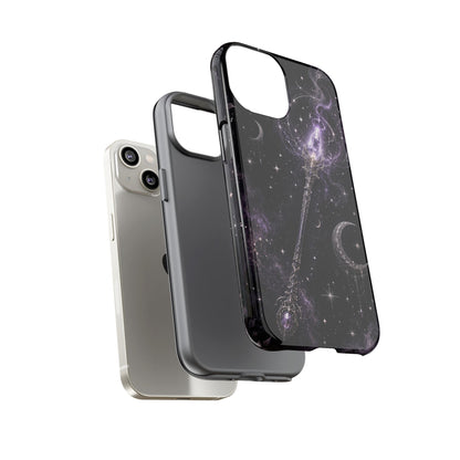 Celestial Magic Wand Phone Case — Mystic Moon & Stars Galaxy Tough Case