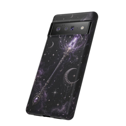Celestial Magic Wand Phone Case — Mystic Moon & Stars Galaxy Tough Case