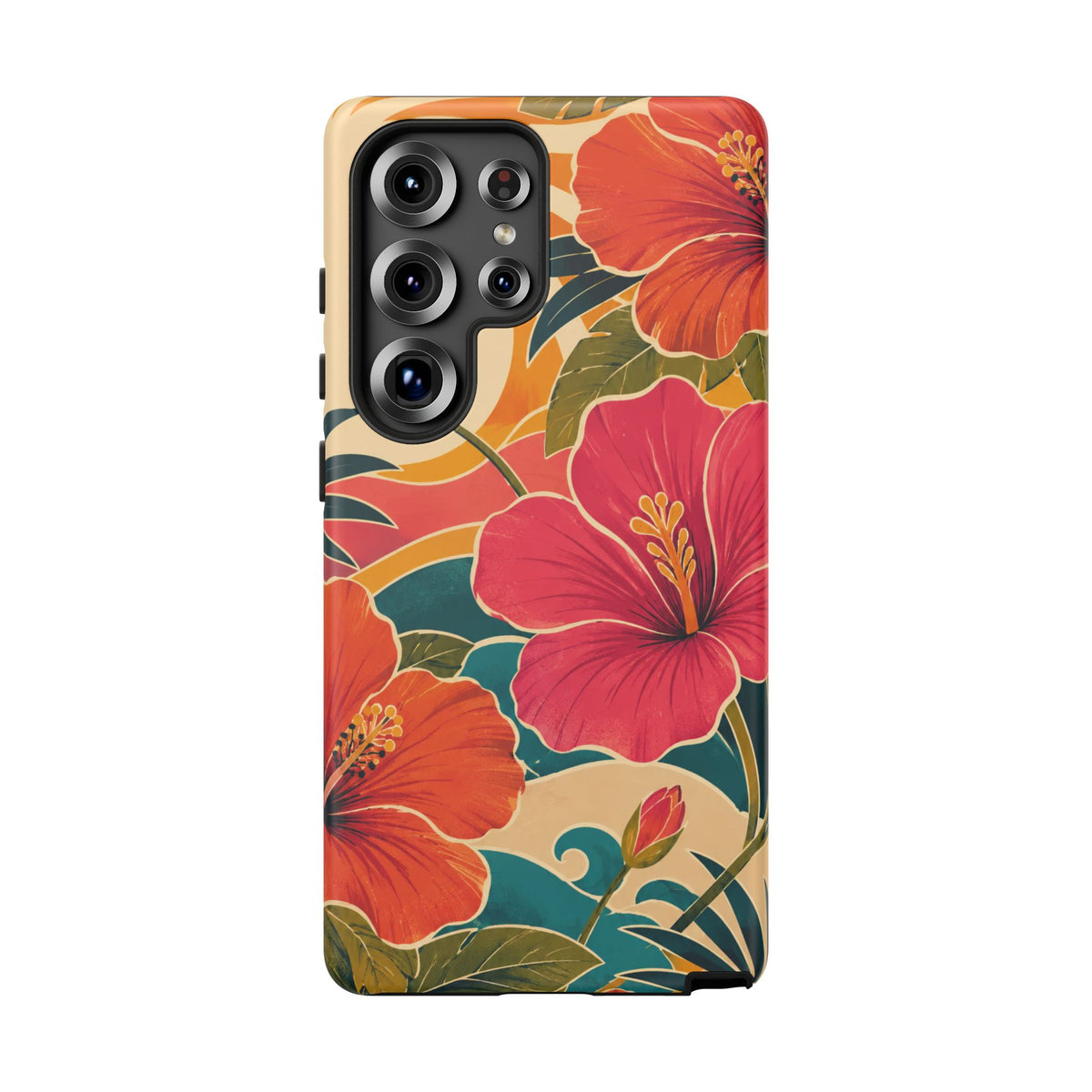 Tropical Floral Tough Phone Case — Sunset Vibes  Protective Cover