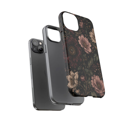 Floral Phone Case — Vintage Dark Botanical Protective Cover