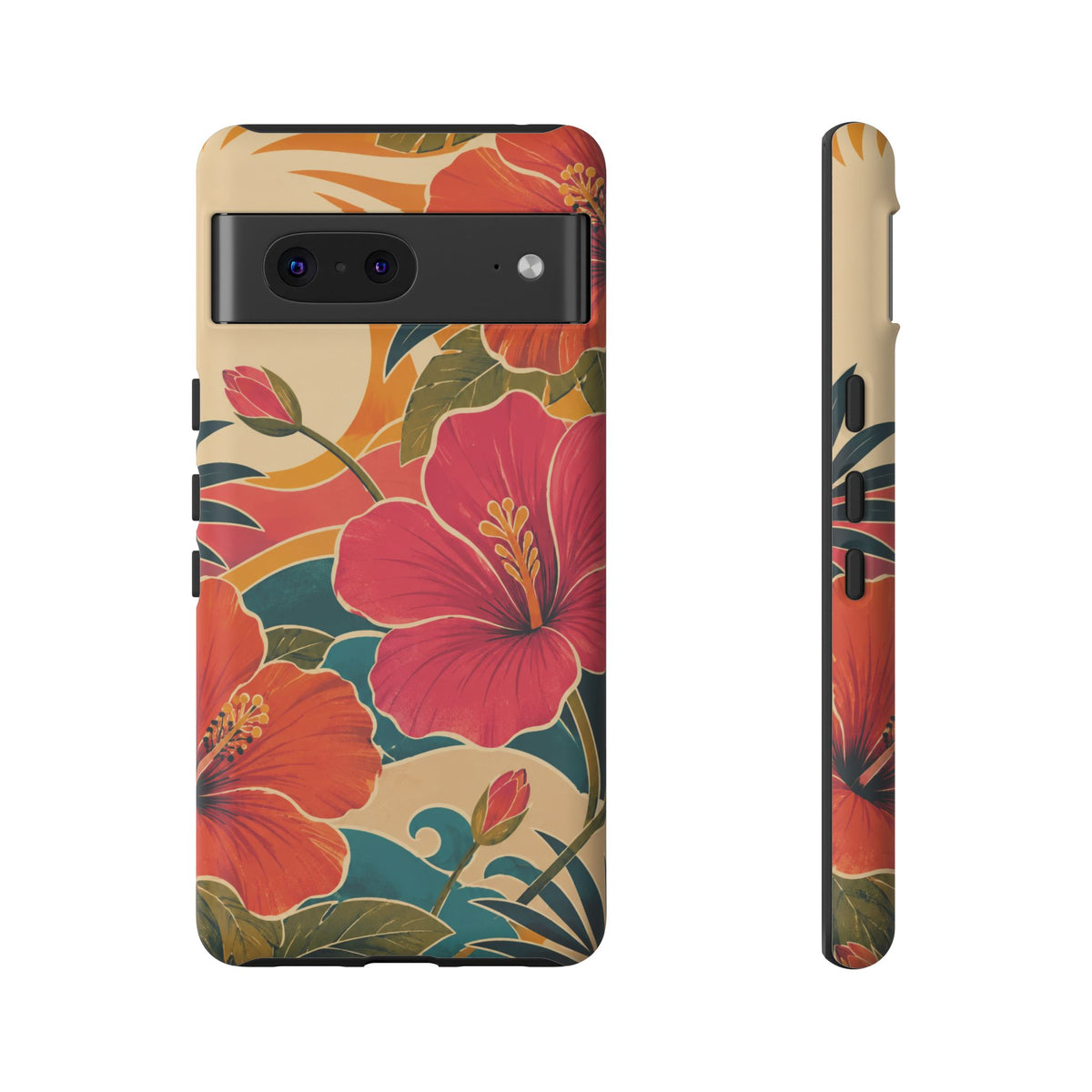 Tropical Floral Tough Phone Case — Sunset Vibes  Protective Cover