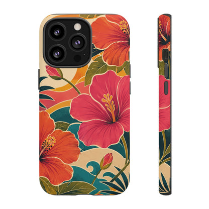Tropical Floral Tough Phone Case — Sunset Vibes  Protective Cover