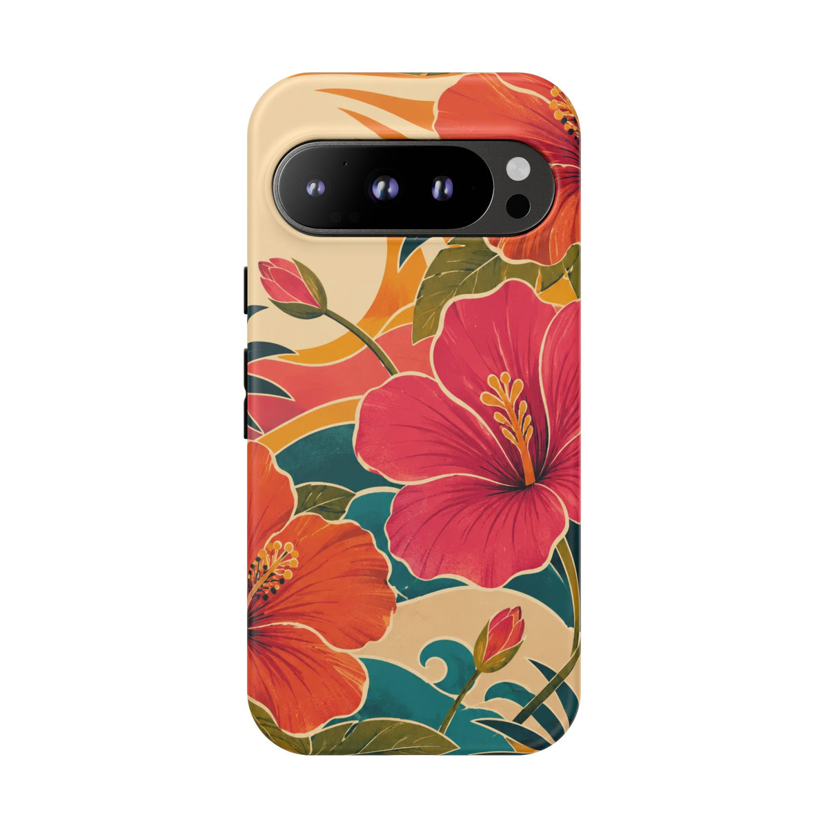 Tropical Floral Tough Phone Case — Sunset Vibes  Protective Cover