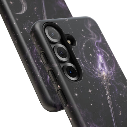 Celestial Magic Wand Phone Case — Mystic Moon & Stars Galaxy Tough Case