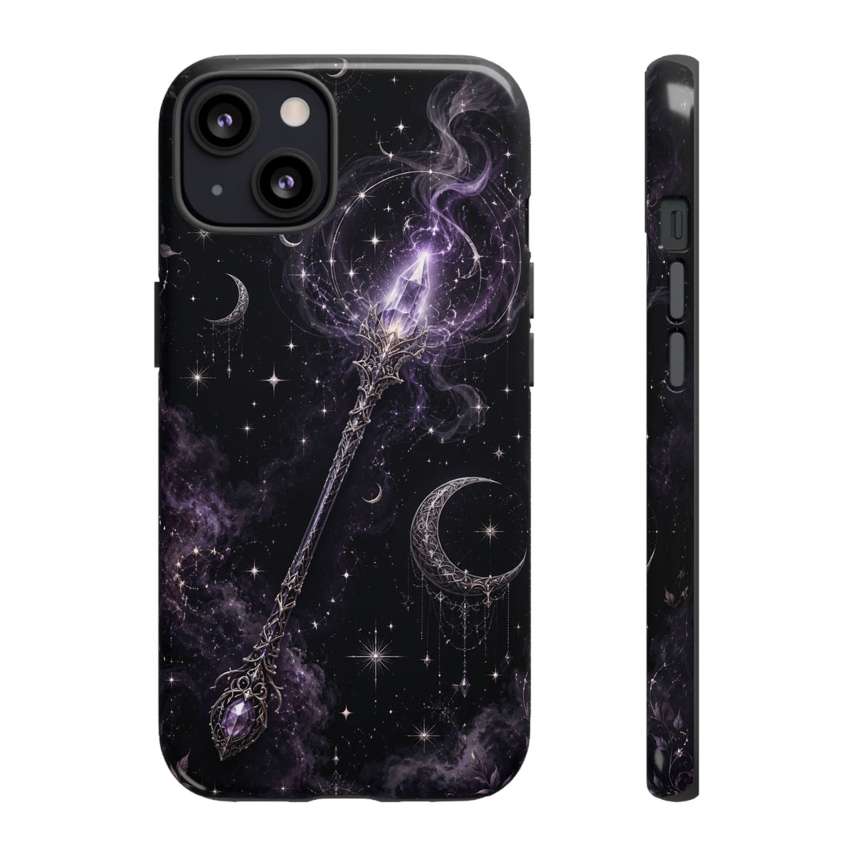 Celestial Magic Wand Phone Case — Mystic Moon & Stars Galaxy Tough Case