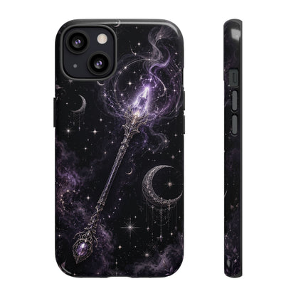 Celestial Magic Wand Phone Case — Mystic Moon & Stars Galaxy Tough Case