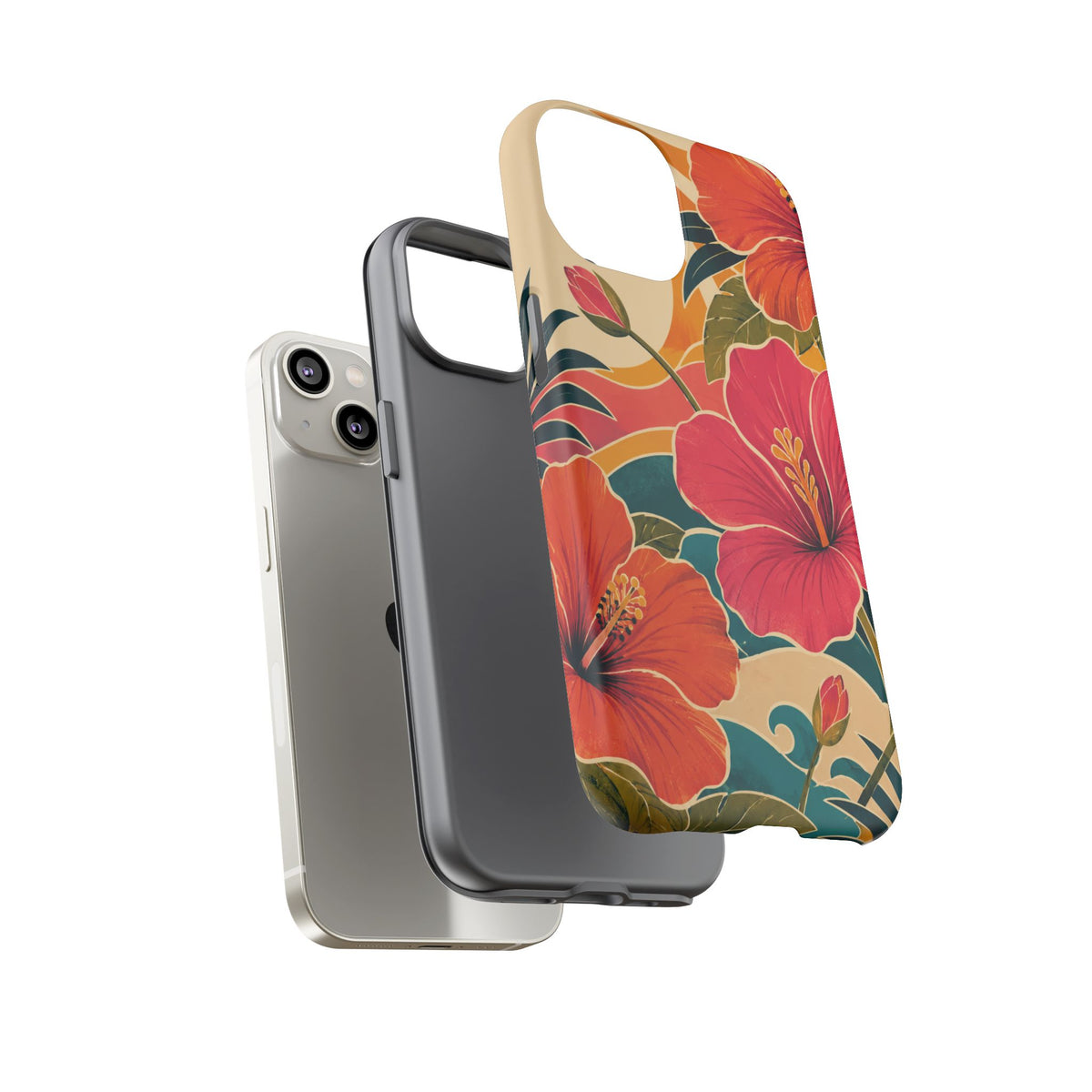 Tropical Floral Tough Phone Case — Sunset Vibes  Protective Cover
