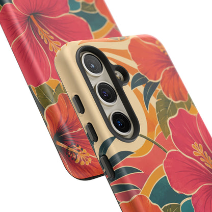 Tropical Floral Tough Phone Case — Sunset Vibes  Protective Cover