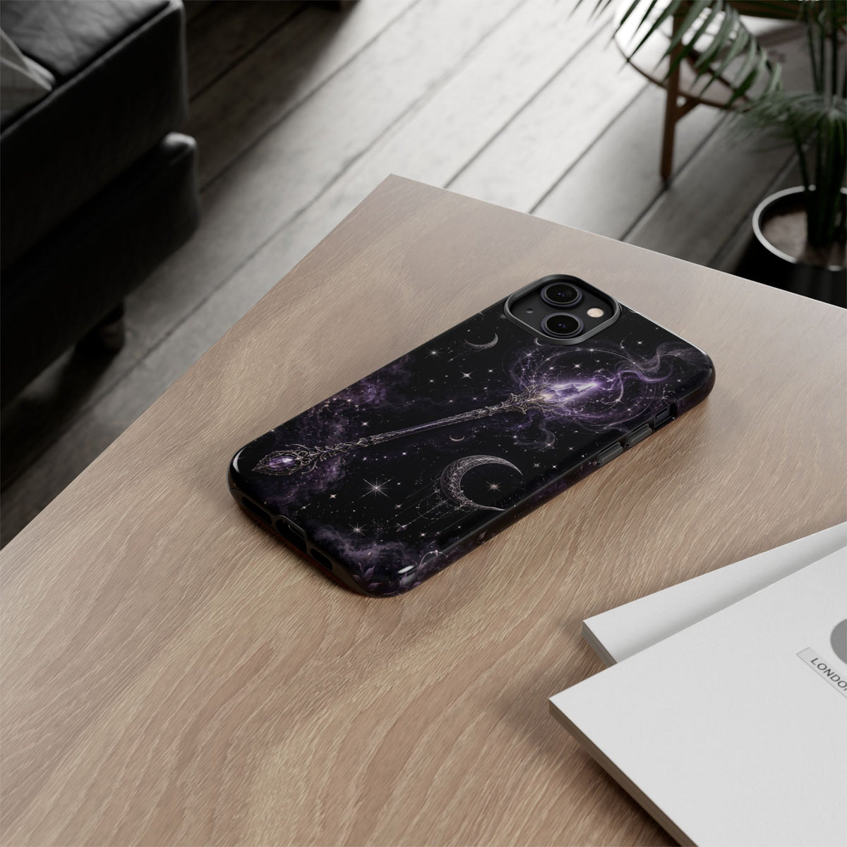 Celestial Magic Wand Phone Case — Mystic Moon & Stars Galaxy Tough Case