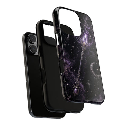 Celestial Magic Wand Phone Case — Mystic Moon & Stars Galaxy Tough Case