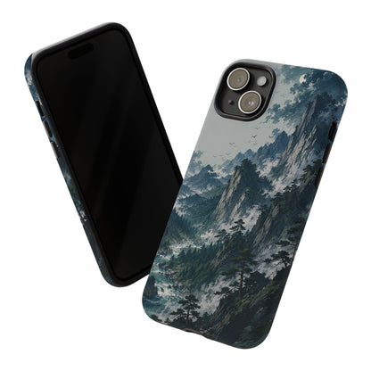 Mountain Landscape Phone Case — Misty Peaks Protective Tough Case