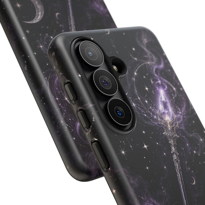 Celestial Magic Wand Phone Case — Mystic Moon & Stars Galaxy Tough Case