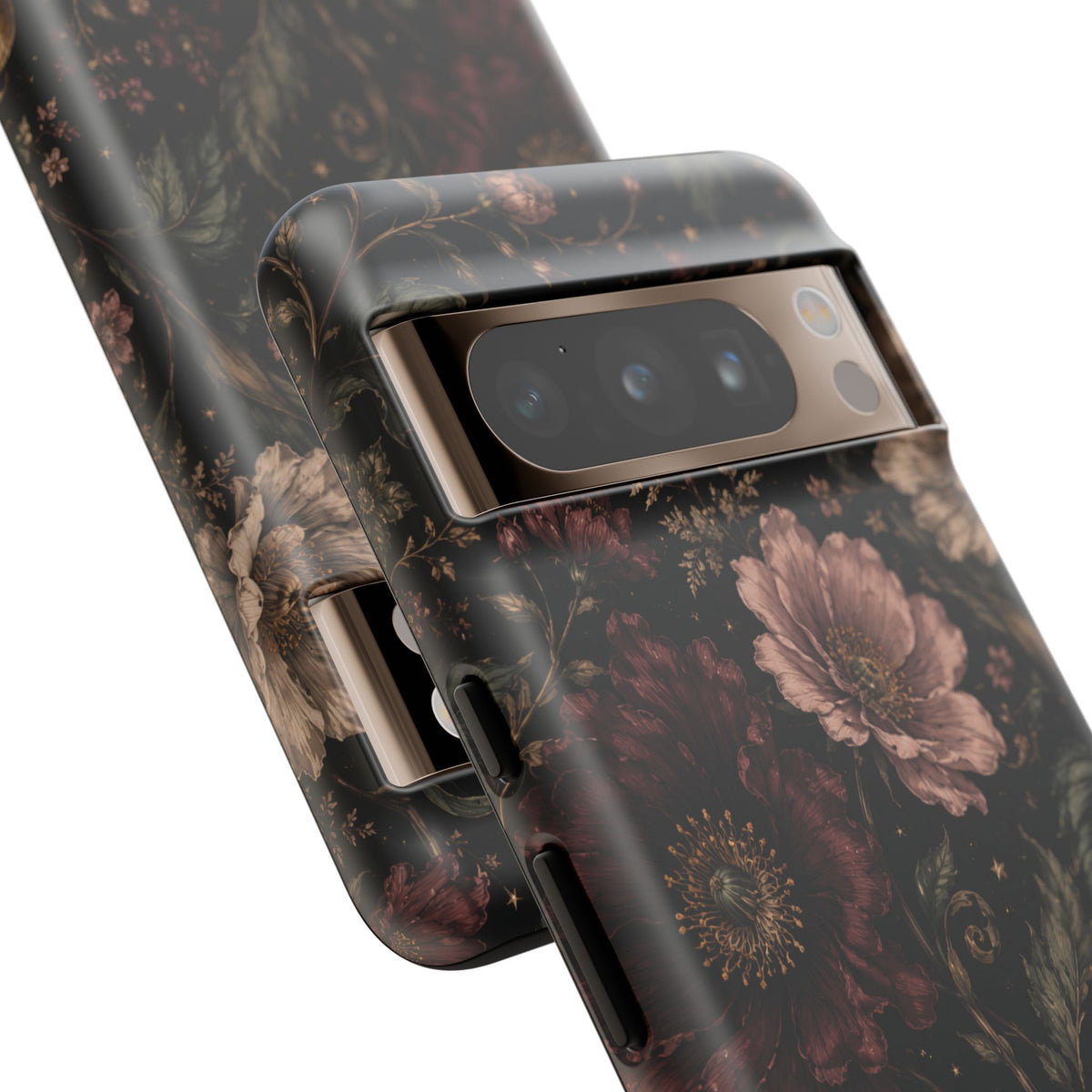 Floral Phone Case — Vintage Dark Botanical Protective Cover