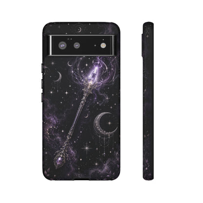 Celestial Magic Wand Phone Case — Mystic Moon & Stars Galaxy Tough Case