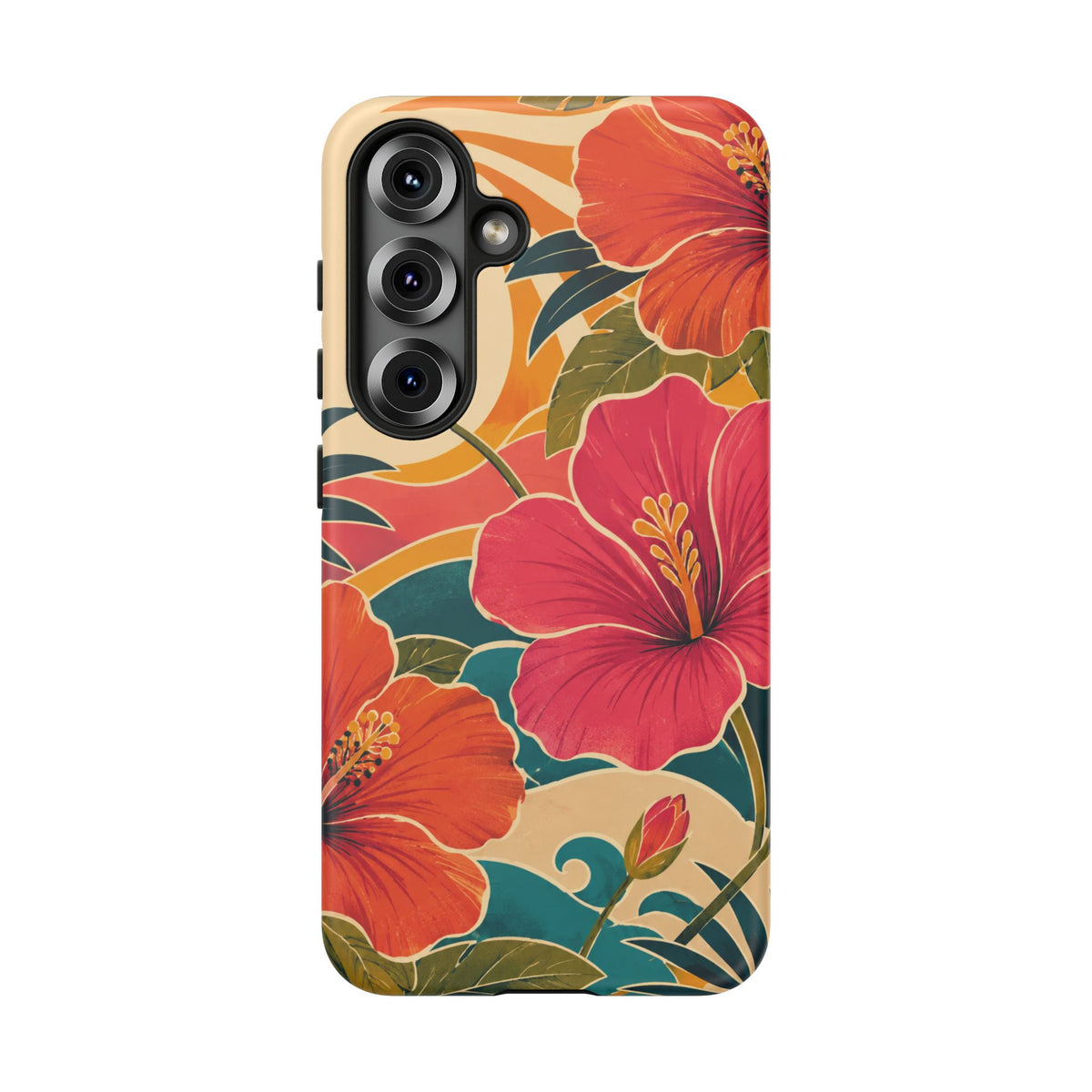 Tropical Floral Tough Phone Case — Sunset Vibes  Protective Cover