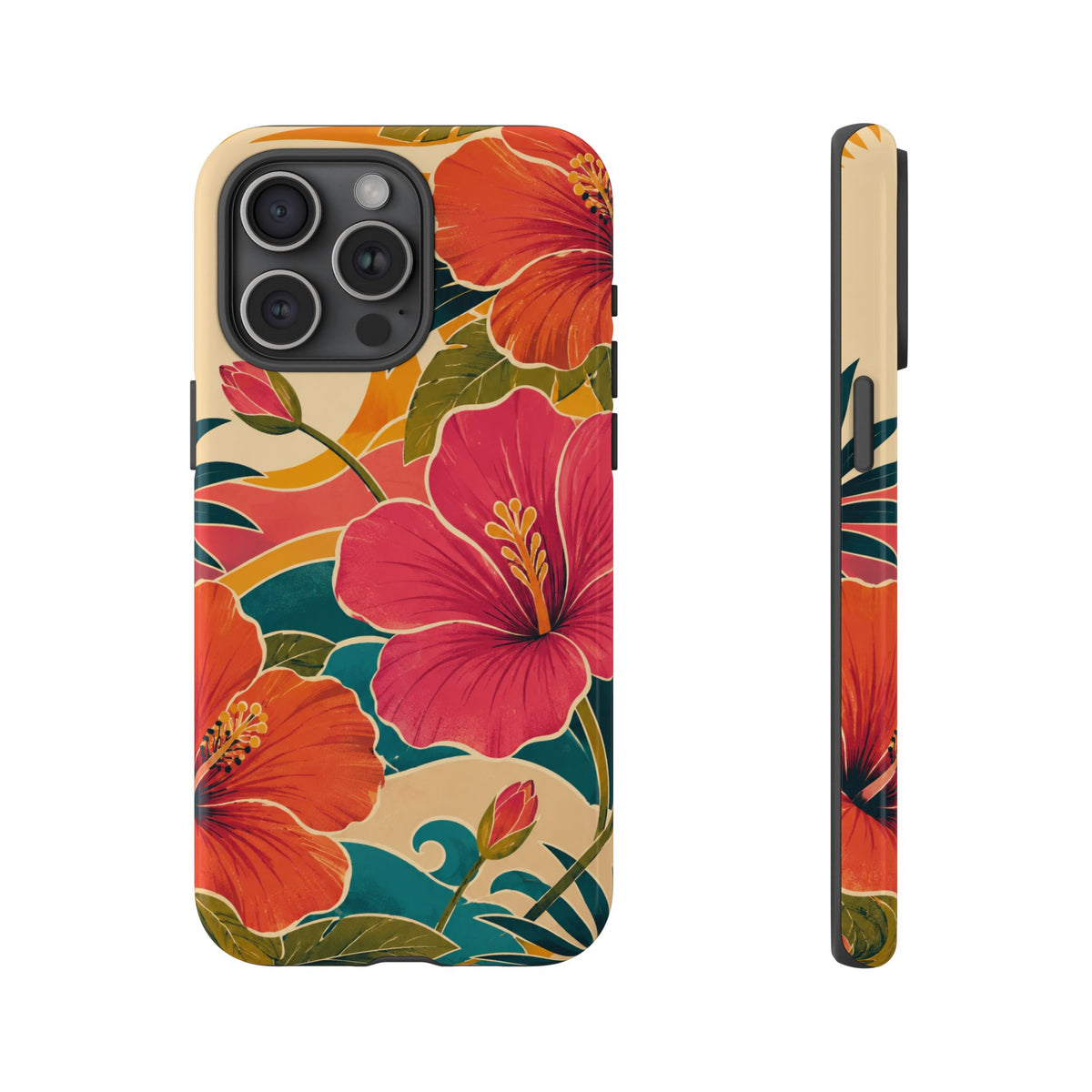 Tropical Floral Tough Phone Case — Sunset Vibes  Protective Cover
