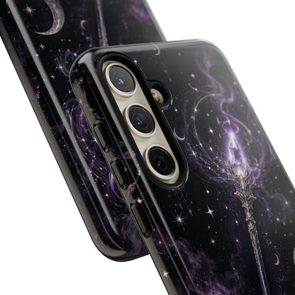 Celestial Magic Wand Phone Case — Mystic Moon & Stars Galaxy Tough Case
