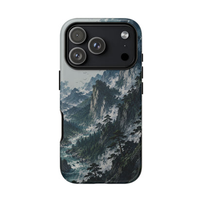Mountain Landscape Phone Case — Misty Peaks Protective Tough Case