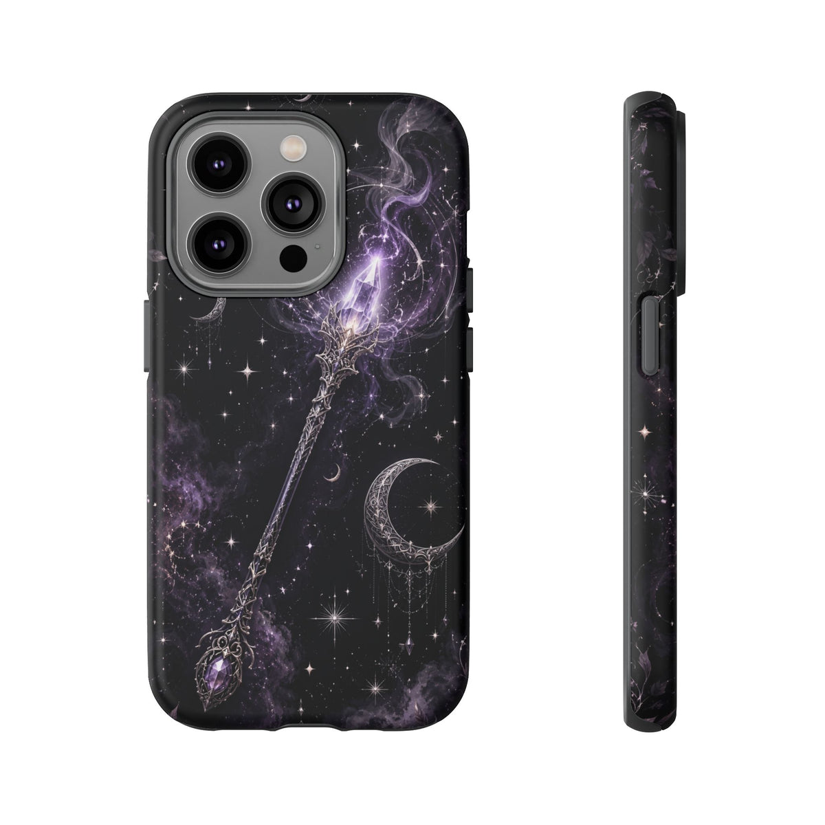 Celestial Magic Wand Phone Case — Mystic Moon & Stars Galaxy Tough Case