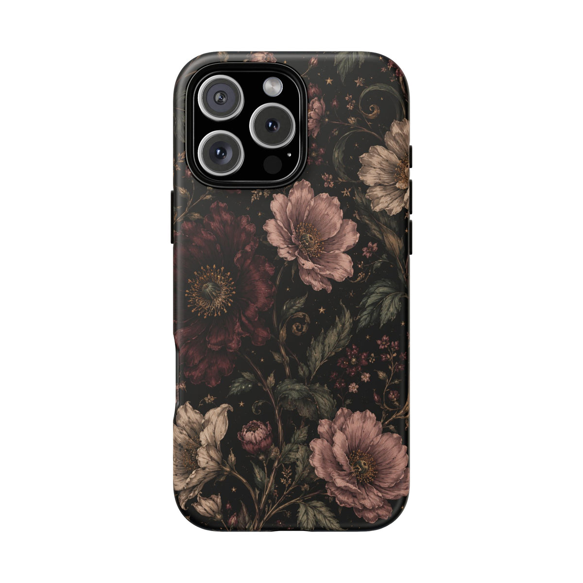 Floral Phone Case — Vintage Dark Botanical Protective Cover