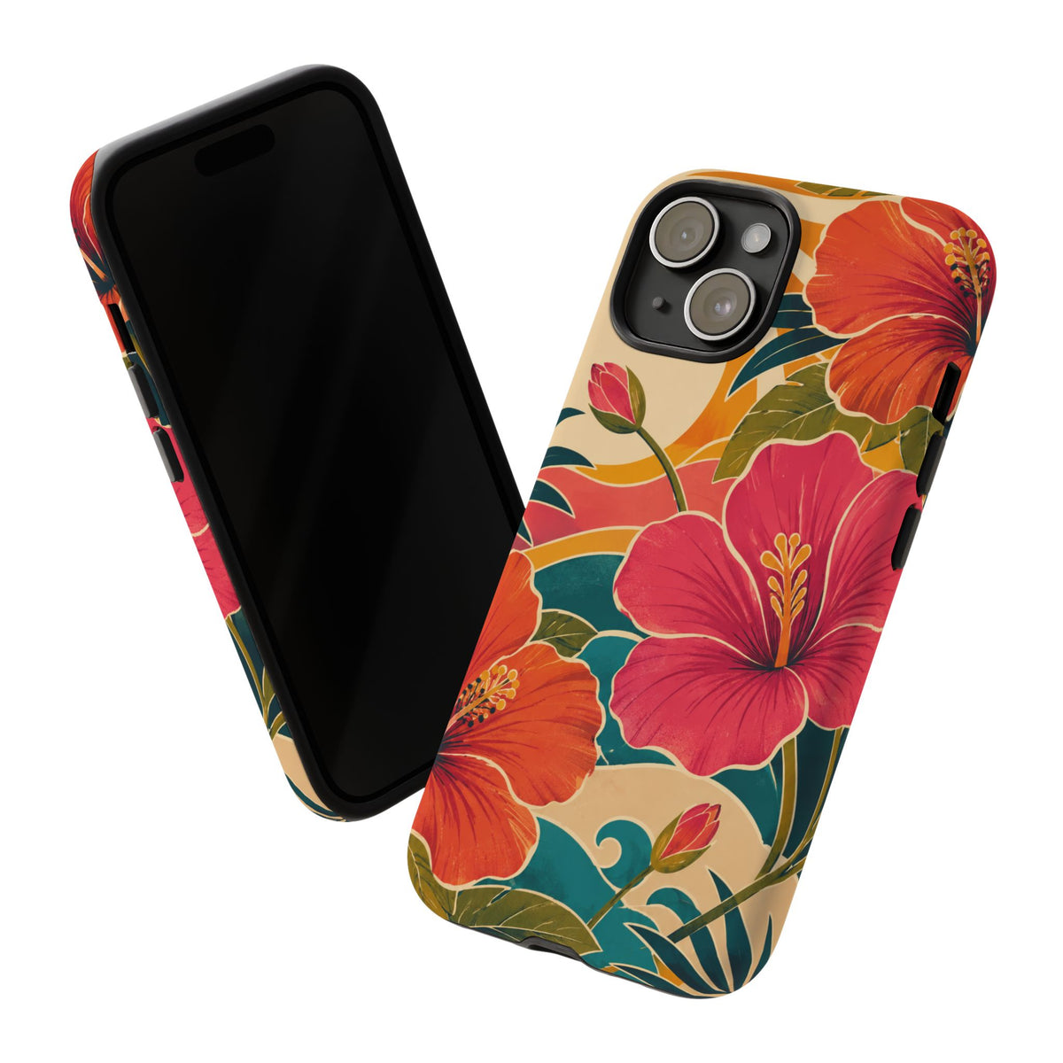 Tropical Floral Tough Phone Case — Sunset Vibes  Protective Cover