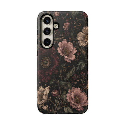 Floral Phone Case — Vintage Dark Botanical Protective Cover
