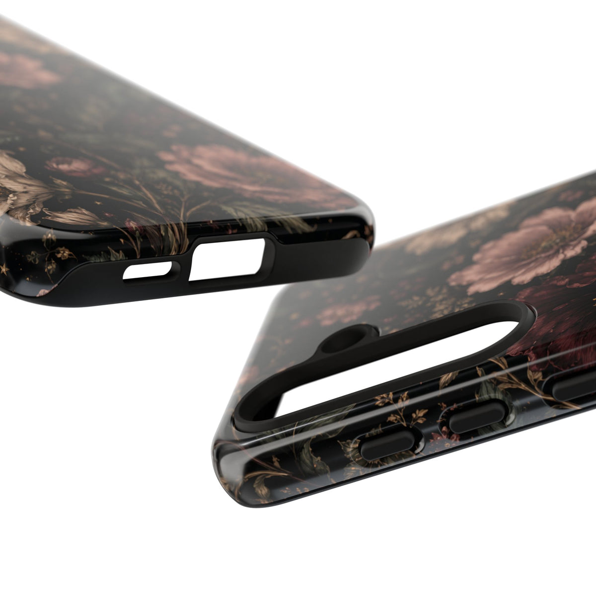 Floral Phone Case — Vintage Dark Botanical Protective Cover