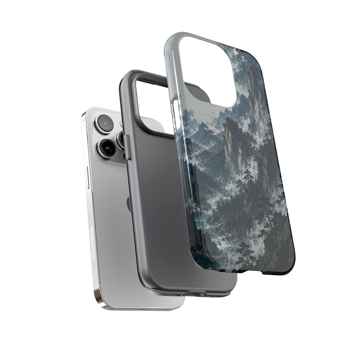 Mountain Landscape Phone Case — Misty Peaks Protective Tough Case