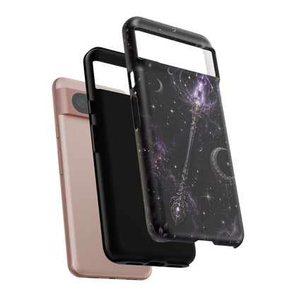 Celestial Magic Wand Phone Case — Mystic Moon & Stars Galaxy Tough Case