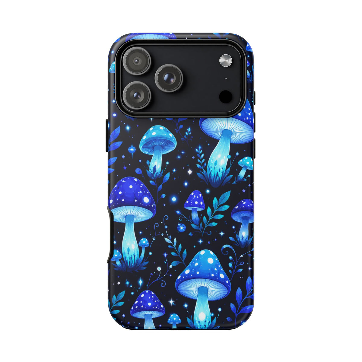 Blue Glowing Mushrooms Phone Case — Psychedelic Fungi Tough Case