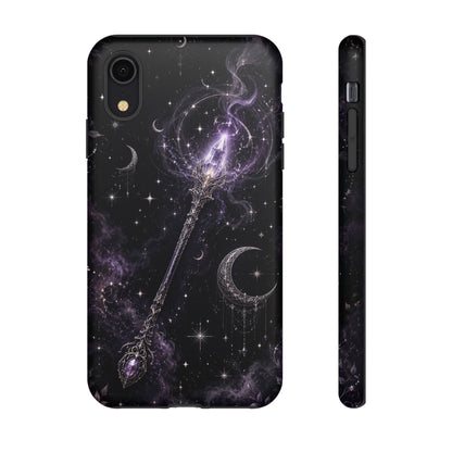 Celestial Magic Wand Phone Case — Mystic Moon & Stars Galaxy Tough Case