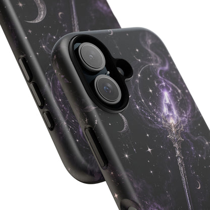 Celestial Magic Wand Phone Case — Mystic Moon & Stars Galaxy Tough Case