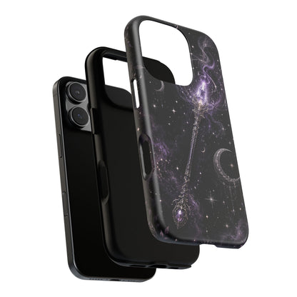 Celestial Magic Wand Phone Case — Mystic Moon & Stars Galaxy Tough Case