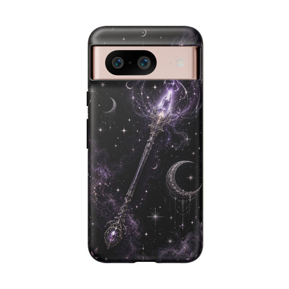 Celestial Magic Wand Phone Case — Mystic Moon & Stars Galaxy Tough Case