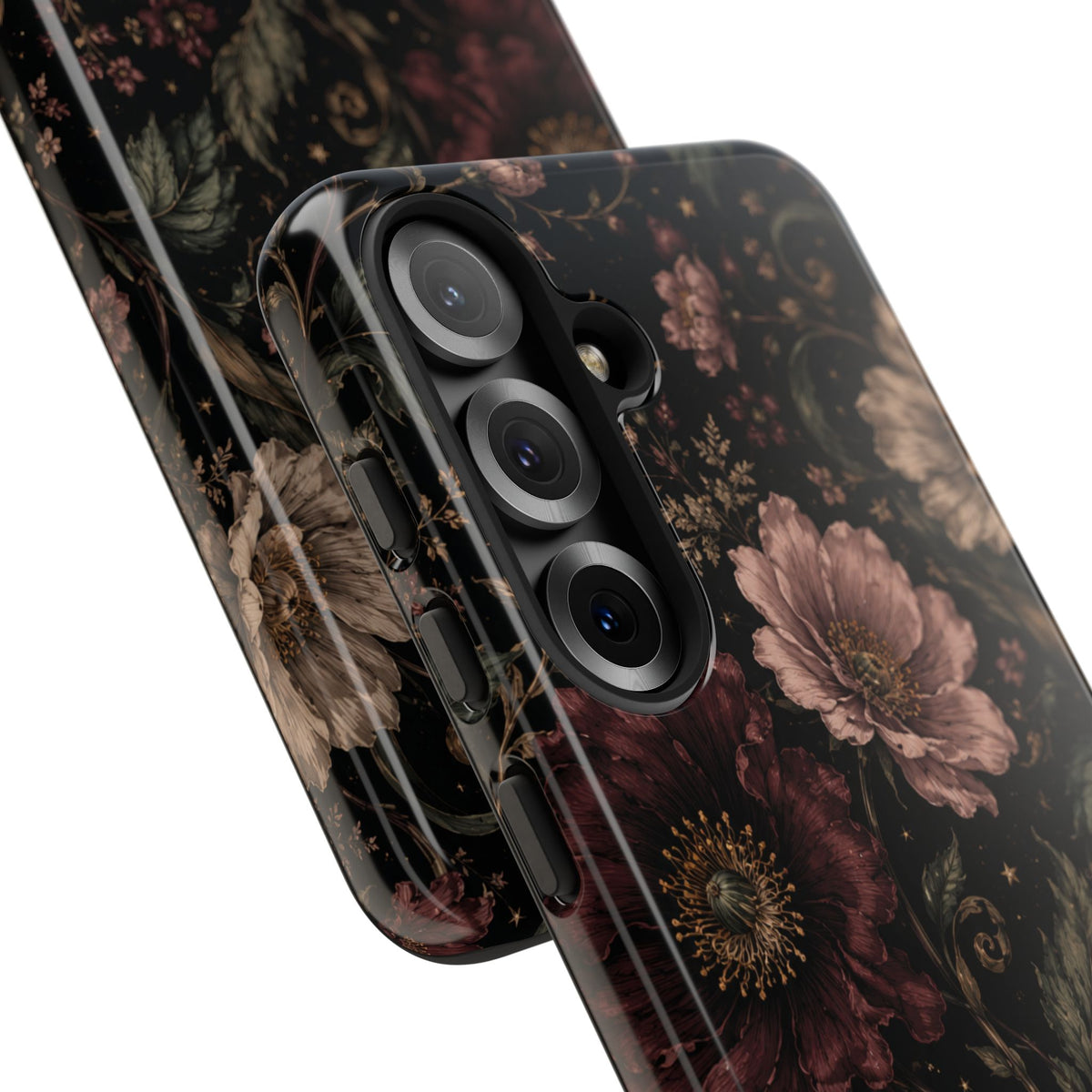 Floral Phone Case — Vintage Dark Botanical Protective Cover