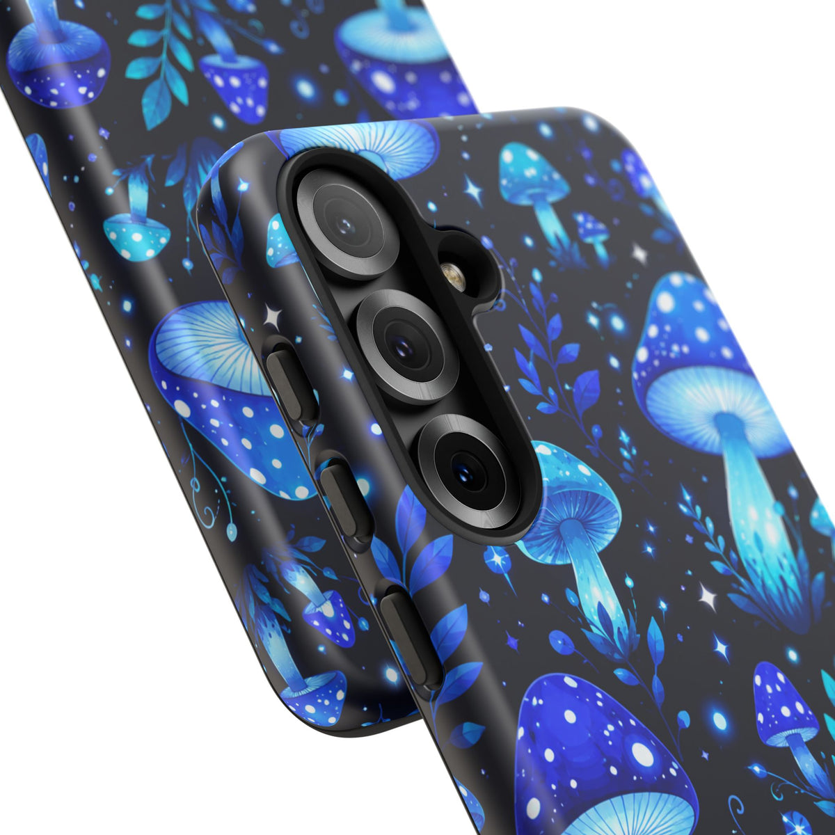 Blue Glowing Mushrooms Phone Case — Psychedelic Fungi Tough Case