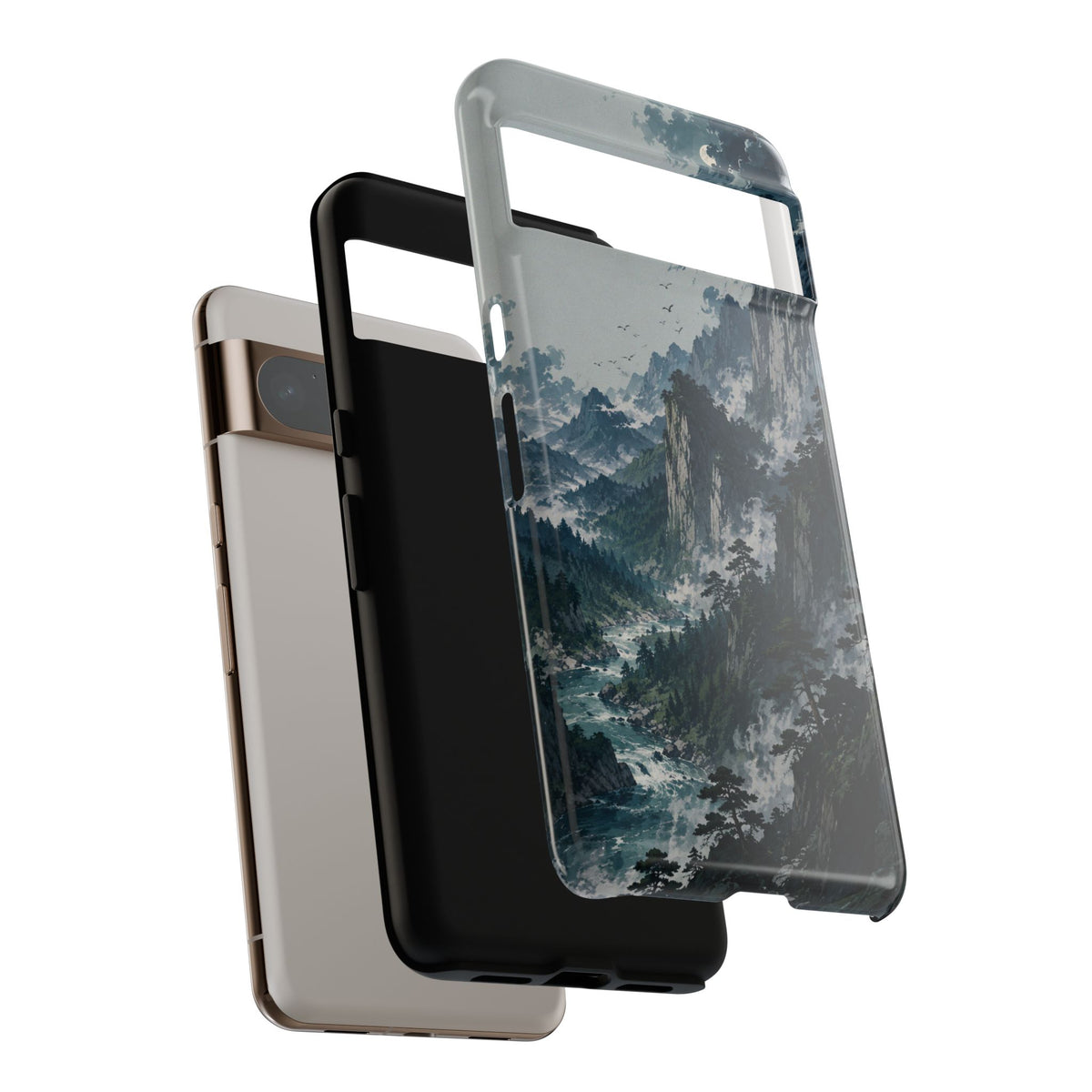 Mountain Landscape Phone Case — Misty Peaks Protective Tough Case