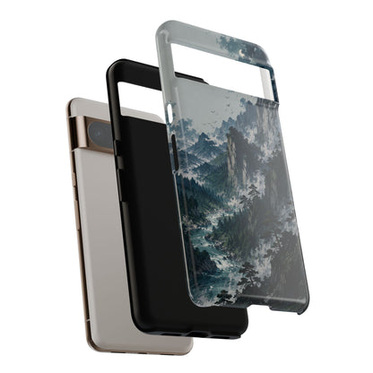 Mountain Landscape Phone Case — Misty Peaks Protective Tough Case