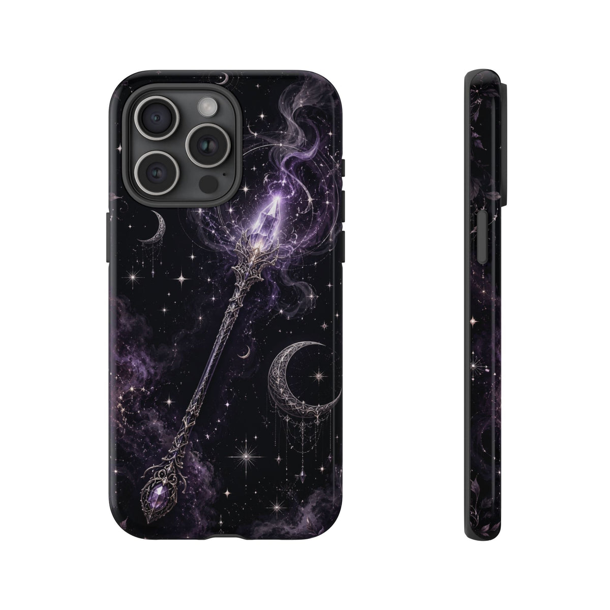 Celestial Magic Wand Phone Case — Mystic Moon & Stars Galaxy Tough Case
