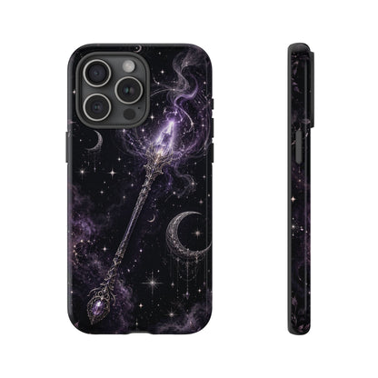 Celestial Magic Wand Phone Case — Mystic Moon & Stars Galaxy Tough Case
