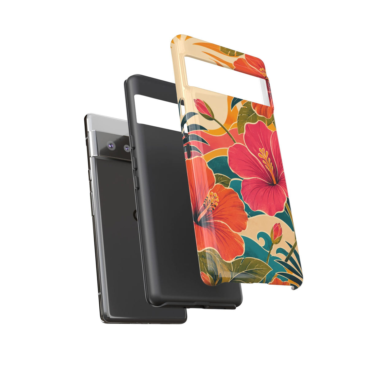 Tropical Floral Tough Phone Case — Sunset Vibes  Protective Cover