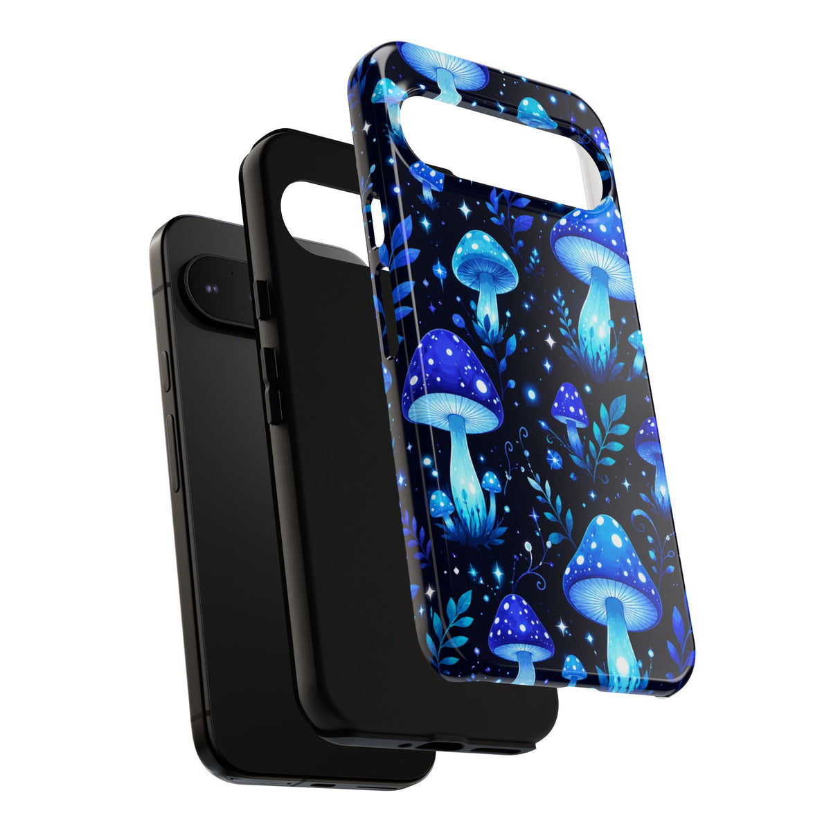 Blue Glowing Mushrooms Phone Case — Psychedelic Fungi Tough Case