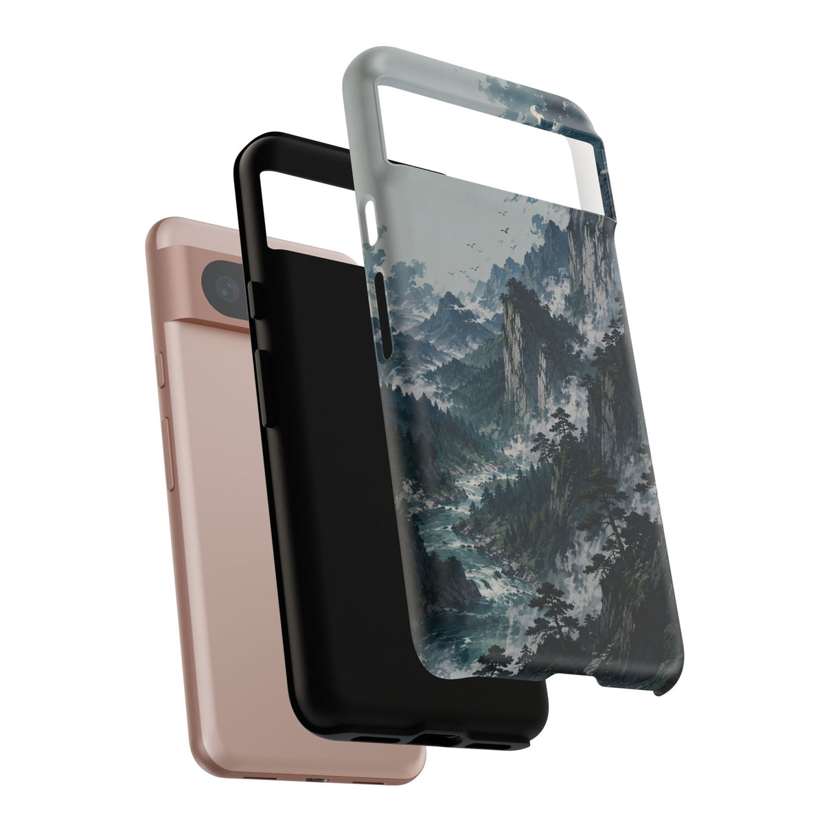 Mountain Landscape Phone Case — Misty Peaks Protective Tough Case
