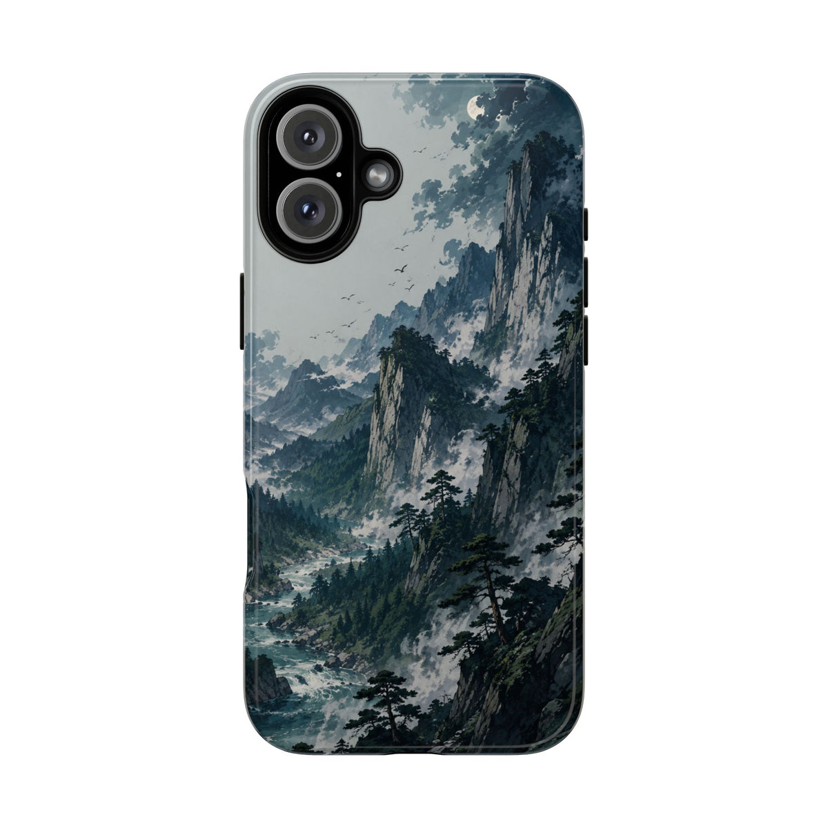 Mountain Landscape Phone Case — Misty Peaks Protective Tough Case